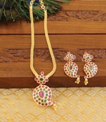 Designer micro gold plated mango necklace set