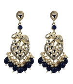 Gold-Plated Traditional Kundan Pearl Chandbali Dangle Drop Earrings For Women & Girls
