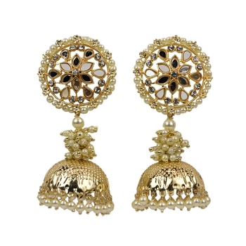 Gold Tone Traditional Jhumki Earrings For Women 1