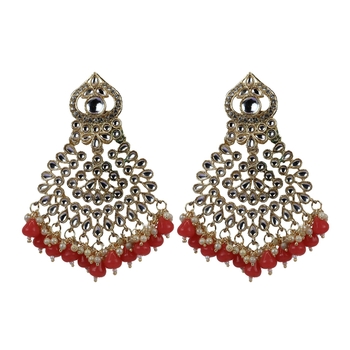 Gold Plated Chandbali Dangle Drop Earrings For Women & Girls 1