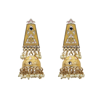 Gold-Plated Chandbali Dangle Drop Earrings For Women 1