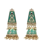 Gold-Plated Chandbali Dangle Drop Earrings For Wedding Festivities