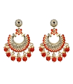 Gold Plated Pearl Chandbali Dangle Drop Earrings For Women And Girls