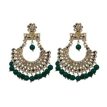 Green Diamond Kundan Earrings For Woman And Girls 1