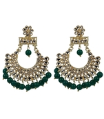 Green Diamond Kundan Earrings For Woman And Girls