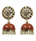 Pink Chandbali Earrings For Women & Girls Featuring Kundan Pearls And A Gold-Plated Finish