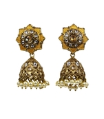 Gold-Plated Indian Traditional Kundan Chandbali Dangle Drop Earrings For Women & Girls