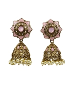 Gold-Plated Indian Traditional Pearl Chandbali Dangle Drop Earrings For Women