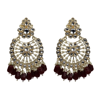 Gold Plated Exquisite Chandbali Earrings - Perfect For Indian Weddings 1