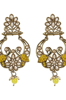 Gold Plated Exquisite Kundan Earrings - Perfect For Indian Weddings