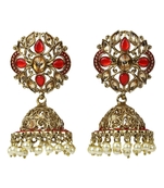 Gold-Plated Elegant Kundan Earrings - Ideal For Indian Weddings
