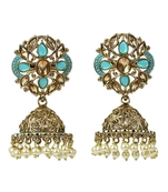 Gold Plated Elegant Diamond Studded Kundan Earrings For Women And Girls