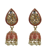 Diamond Studded Gold Plated Earrings For Women