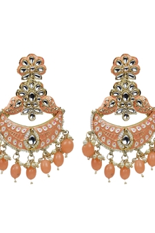 Pink Diamond Kundan Earrings For Women