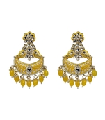 Yellow Diamond Kundan Earrings For Woman And Girls