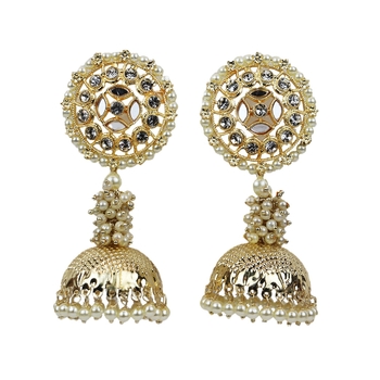 Gold Tone Traditional Jhumki Earring For Women 1