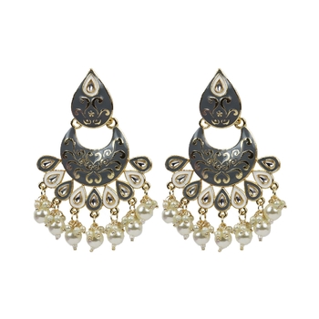 Traditional Grey Dangler Earrings For Women 1