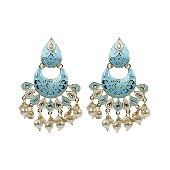 Traditional Blue Dangler Earrings For Women 1