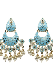 Traditional Blue Dangler Earrings For Women