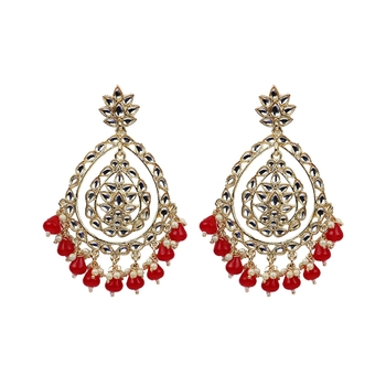 Traditional Alloy Chandbali Drop Earrings For Women 1