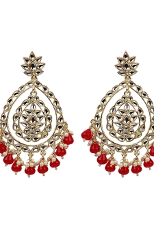 Traditional Alloy Chandbali Drop Earrings For Women