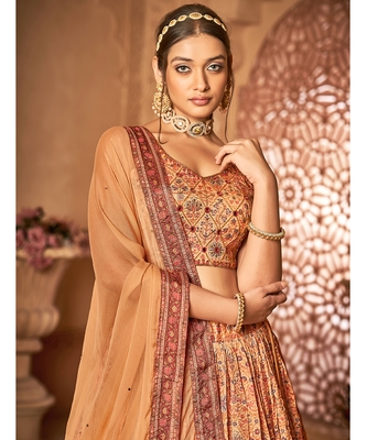Wedding Designer Cream Heavy Chinon Lehengha Choli 4