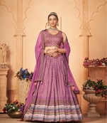 Wedding Designer Purple Heavy Chinon Lehengha Choli