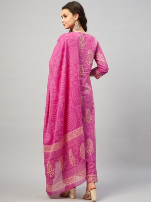 ABHATI BLOCK PRINTED KURTA-PANTS & DUPATTA SET 5