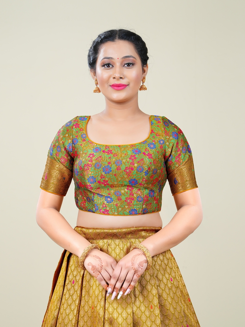 Women Boutique Collection Handwok Premium Roman(Cotton Silk) Semi Stitched Suit with Bomttom and Dupatta