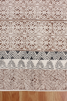Boho Bathroom Hand Block Printed Rug Flat Woven Kitchen Cotton Area Rug
