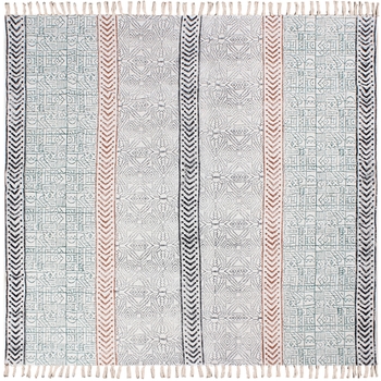 Indian Handmade Block printed Cotton Durries Traditional Kilim Dining Room Rug 1