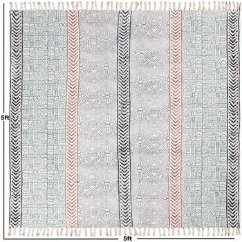 Indian Handmade Block printed Cotton Durries Traditional Kilim Dining Room Rug 3