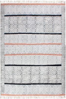 Floral Area Rug Traditional Kilim Outdoor Patio Rug Hand Woven Cotton Durries 1
