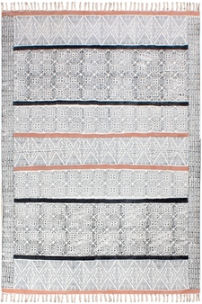 Floral Area Rug Traditional Kilim Outdoor Patio Rug Hand Woven Cotton Durries