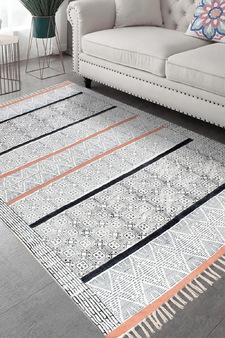 Floral Area Rug Traditional Kilim Outdoor Patio Rug Hand Woven Cotton Durries
