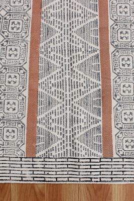 Floral Area Rug Traditional Kilim Outdoor Patio Rug Hand Woven Cotton Durries 5