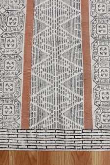 Floral Area Rug Traditional Kilim Outdoor Patio Rug Hand Woven Cotton Durries