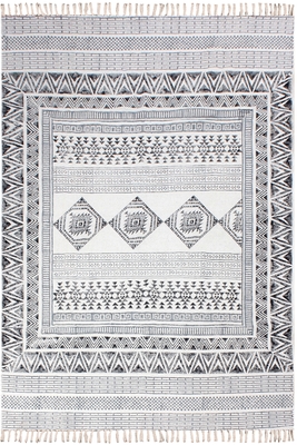 Indian Natural Rug Yoga Kilim Hand Block Printed Dhurrie Garden Area Carpet 1