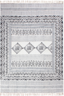 Indian Natural Rug Yoga Kilim Hand Block Printed Dhurrie Garden Area Carpet