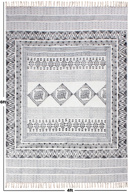 Indian Natural Rug Yoga Kilim Hand Block Printed Dhurrie Garden Area Carpet 3