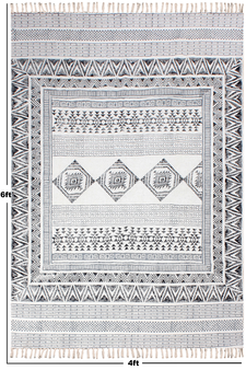 Indian Natural Rug Yoga Kilim Hand Block Printed Dhurrie Garden Area Carpet