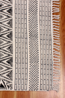 Indian Natural Rug Yoga Kilim Hand Block Printed Dhurrie Garden Area Carpet