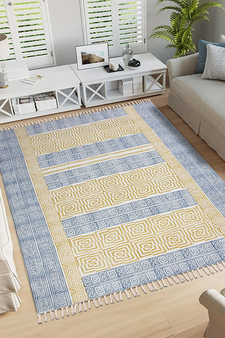 Geometric Area Rug Dining Room Rugs Bedroom Carpet Kilim Area Rug Cotton Durries