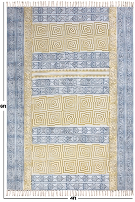 Geometric Area Rug Dining Room Rugs Bedroom Carpet Kilim Area Rug Cotton Durries 3