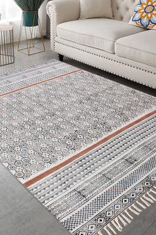 Indian Handwoven Cotton Durries Flat Weave Carpets Outdoor Rug Bathroom Carpet