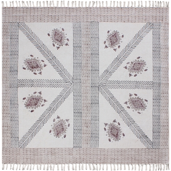 Indian Hand-Woven Rug Hand Block Print Kilim Flat Weave Area Dhurrie Yoga Carpet 1