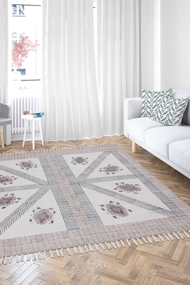 Indian Hand-Woven Rug Hand Block Print Kilim Flat Weave Area Dhurrie Yoga Carpet 2