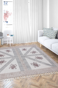 Indian Hand-Woven Rug Hand Block Print Kilim Flat Weave Area Dhurrie Yoga Carpet