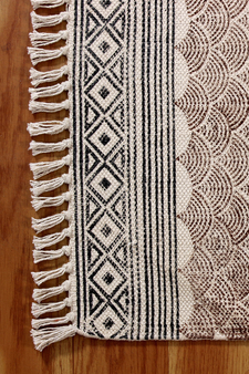 Hand Block Print Garden Yoga Kilim Outdoor Area Dhurrie Indian Flat Weave Rug