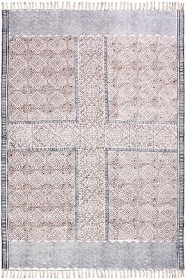 Indian Handmade Block printed Cotton Durries Traditional Kilim Dining Room Rug 1